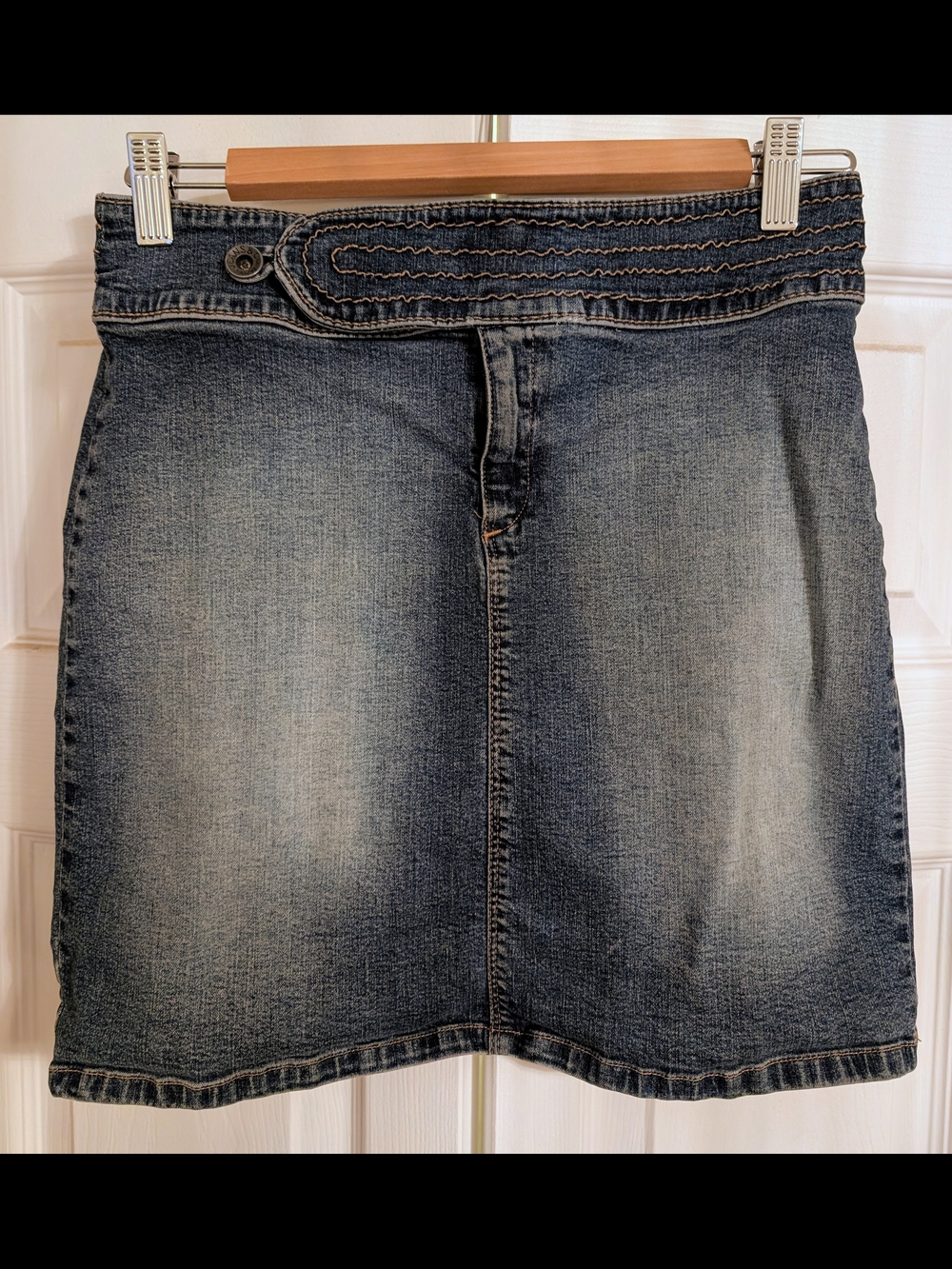 Y2K Denim Skirt in Washed Blue